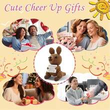 1件袋鼠手工钩织正能量袋鼠礼物，附赠励志卡片 - 钩织动物，适合作为女性、男性、朋友和同事的生日、周年纪念日和圣诞节办公室礼物。 - 彩色 - 查看 7