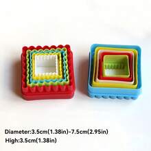 5-Piece/Set Baking Molds, Cartoon Cookie Molds, Star, Heart, Flower, Tree, Person Round And Square Cake Molds, Fruit And Vegetable Cutting Molds - Multicolor - View 5