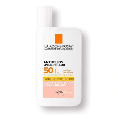 La Roche Posa y Protector solar/Control de grasa y protección solar durante 12 horas/Protección avanzada contra rayos UVA de longitud de onda ultralarga/Alta cobertura y teñido para un aspecto natural/(Apto para todo tipo de piel) FPS 50+ 50 ml