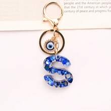 1 chiếc móc khóa màu xanh hải quân thanh lịch với 26 chữ cái tiếng Anh, mặt dây chuyền hình mắt quỷ, thích hợp cho việc đi làm, đi chơi, giữ chìa khóa xe, chìa khóa nhà để tránh bị mất. - Nhiều màu - Xem 21