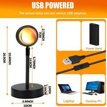 Sunset Lamp Projector LED Lights For Room Aesthetic Night Light W/ Remote& APP 16-Color Dimmable 16 Modes Ambient Projection For Bedroom, Living Room, Party, Photography Background, Romantic Dates, Four Seasons Home Halloween Decor, House Warming Gift - Đèn H7020 Sunset - Xem 11
