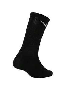 Nike Logo 运动高帮袜，训练健身中筒袜，男女通用，白色，多双装 - 黑色 - 查看 6