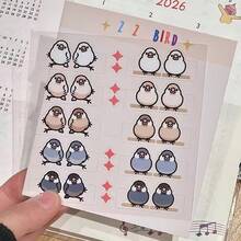 20张小鸟贴纸，索引贴纸，可爱鹦鹉小索引贴纸，装饰贴纸书签 - 彩色 - 查看 5