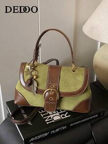 Handbag Bag Women's Autumn 2025 New Fashion Sense Small Square Bag Simple Joker Leisure Messenger Bag - Dark Green - View 2