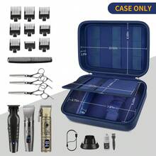 Barber Accessories Bag For Clippers And Supplies, Men Hair Trimmers Box, Portable Clipper Storage Holder Organizer For Hair Cutting, Guard Grooming Kit And Barbers Supplies (Bag Only) - 藍色 - 查看 2