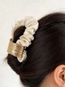 1pc Minimalist Metal Arch Hair Scrunchie, Elegant Hair Tie For Ponytail ,Hair Elastics ,Hair Rubber Bands ,Hair Rope - Multicolor - View 3