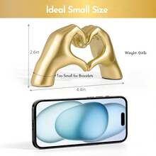 1pc Heart Shaped Hand Sculpture Decoration Suitable For Living Room Bedroom Bookshelf Coffee Table And Office Display, Love Finger Statue Modern Aesthetic Home Decoration, Unique Wedding Christmas Birthday Gift (Multi-Color) - Multicolor - View 3