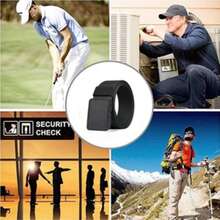 2pcs Black Nylon Waist Belt, High Quality Outdoor Hunting Multi-Functional Canvas Belt, Unisex Waist Belt Suitable For Daily Wear, Adjustable Size, Ideal For Daily Activities, Sports, Training, Best New Year Gift - Black - View 7