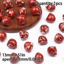 1/2/3/5pcs Ceramic Printed Beads With Center Hole, Multiple Designs Available, DIY Jewelry Making Beads For Necklace, Bracelet, Earrings, Printed Ceramic Round Flower Beads Craft Spacer Beads