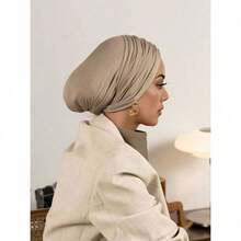 1Pc Premium Jersey Hijab Set For Women, Long Lightweight Breathable Muslim Headscarf, Soft Cotton-Feel Wrap, Versatile Large Shawl For Daily Outing, Many Colors Available - 5# Coffee - View 4