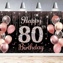 1件生日快乐横幅背景，适用于21岁、40岁、50岁、60岁、80岁生日派对装饰，含闪光气球，可用作16岁、21岁、40岁、50岁、60岁、80岁生日派对的摄影背景。 - 彩色 - 查看 6