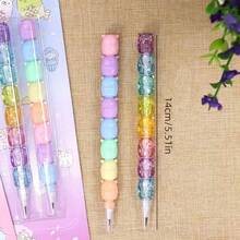 Bộ 2/4/6 bút chì hoạt hình rực rỡ, bút chì sáng tạo có thể tháo rời, không cần gọt, bút chì bấm đa chức năng, nhựa nhẹ bền, thích hợp cho tiệc tùng và đồ dùng học tập - Bút chì có thể nạp lại ruột. - Nhiều màu - Xem 3