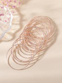 20件闪亮精致独特设计叠戴手链 - 彩色 - 查看 5