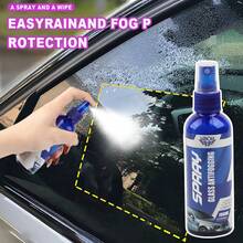 100毫升通用摩托车头盔及汽车车窗防雾喷雾 - 挡风玻璃及车内玻璃防雾剂，提升清晰度，镜面防雾喷雾，防止水分子凝结，改善排水性能，增强雨天能见度，汽车玻璃护理防雨蜡，适用于寒冷天气防雾 - 防霧劑 - 查看 6