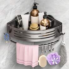 CYPNEsquinero para Baño Regadera Estante de Ducha de Aleación de aluminio Resistente A La Oxidación Con Ventosas Y Ganchos Organizadores para RegaderaFashion - 224236197 - Ver 1