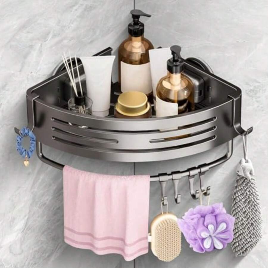 CYPNEsquinero para Baño Regadera Estante de Ducha de Aleación de aluminio Resistente A La Oxidación Con Ventosas Y Ganchos Organizadores para RegaderaFashion - 224236197 - Ver 1