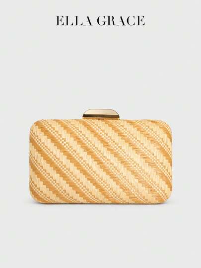 ELLA GRACE- Woven Evening Clutch Bag, Chic Party Handbag, Bags For Woman, Gifts For Women