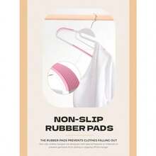 OUSE DAY - Juego de 50 percas de plástico s gadas que aorran ecio antideizantes con almoaas para orejas de ga reente perca de ropa para clóset colgador de ropa en ma - Blancoyrosa - Ver 6