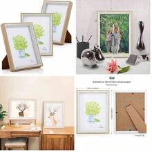 Simpeak 3 Piezas Marco de Fotos,4" x 6" Soporte para Retratos Fotogrficos con Soporte en ngulo Vertical/Horizontal, 10 * 15cm Marco Fotogrfico para Decoracin Oficina en Casa - blanco+4 x 6 pulgadas - Ver 1