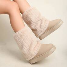 Botas Deportivas De Ocio Para Mujer Con Forro De Felpa Para Decoración Del Hogar. - Màu be - Xem 4