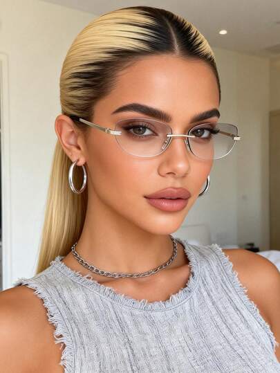 1pc Oval Wrap-Around Y2K Futuristic Fashion Fashion Glasses, Suitable For Daily Wear, Street Photography, Vacation, Summer Beach, Autumn/Winter Accessory, Women