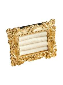 1 pieza Bandeja de joyería dorada, Organizador de joyería elegante, Soporte para exhibir aretes y anillos, Estante de almacenamiento de joyería, Regalo para ocasiones especiales - Expositor de anillos - Ver 12