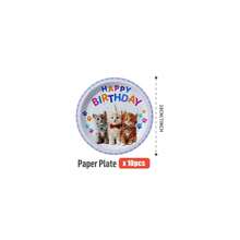 Cute Cat Happy Birthday Disposable Plates, Napkins, Cups - One-Time Party Supplies Set, Fits 25 Guests, Disposable Paper Plates Party Tableware Suitable For Birthday, Wedding, Theme Party, Family Picnic - Multicolor - View 6