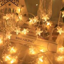 1串LED水晶星形灯串，电池供电，闪烁星形灯，适用于卧室、宿舍、帐篷、婚礼、派对、情人节、感恩节、开斋节等节日装饰（不含电池） - 星星 - 查看 9