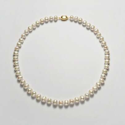 DARA 8-9mm Aurora Freshwater Cultured Pearl Necklace, Emitting High-End Cool Light, Instantly Elevates Your Aura; Comes With Elegant Gift Box, Conveys Your Love. Unwrapping It Brings Tenderness And Ceremony To Your Loved Ones, Sisters, And Mothers.