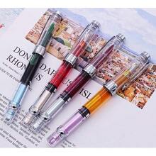 4 X Yongsheng 3008 Fountain Pen Upgrated Fine Nib,Silver Trim,Piston Filling, Transparent - 3008ASilverTrimF - View 4