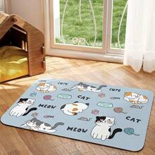 1件装宠物爪印喂食垫，猫狗宠物食品碗垫，宠物餐垫，狗笼垫，宠物四季垫，适用于宠物笼 - 彩色 - 查看 5