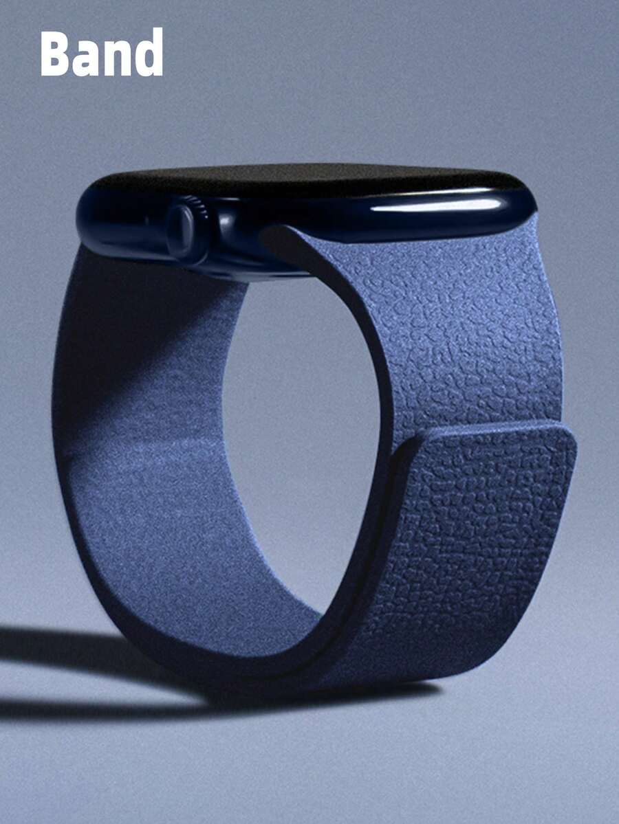 Huastonband 柔軟矽膠運動瑜伽防汗防滑時尚荔枝紋藍色錶帶，適用於 42mm 38mm 40mm 41mm 44mm 45mm 46mm 49mm，時尚智慧手錶替換錶帶 Ultra SE 11 10 9 8 7 6 5 4，男士與女士智慧手錶配件，女士配件，男士配件，夏季海灘派對聚會假期禮物，畢業季返校學生同學禮物