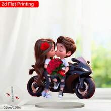 2D 平面心形亚克力友谊纪念挂件 - 优雅草书字体和“挚友”设计，带挂环，透明心形，白色中心，可刻字，适用于圣诞节、情人节、婚礼、生日、新年装饰 - 彩色 - 查看 3