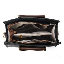 Multi-Tone 3-Piece Structured Shoulder Handbag Set - Women's Assorted Colors Work Commute Tote Purses With Wallet & Card Holder For Women Valentine's And Mothe's Day Gift - Black - View 2