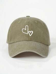 1顶爱心印花水洗儿童棒球帽，可调节户外防晒休闲帽，适合春季、秋季、旅行、海滩、度假，Y2K风格，男女童皆宜 - 棒球帽 - 查看 5