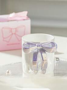 1pc Dreamy Pearl Butterfly Ceramic Mug, Cute Style Coffee Cup, High-Quality Afternoon Tea Gift, Suitable For Adults, Christmas, Valentine's Day - Multicolor - View 3