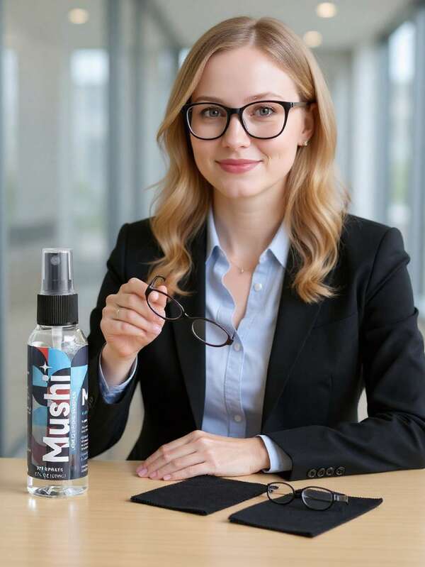 Spray de limpieza de gafas, solución de limpieza de gafas, limpiador de lentes de vidrio, limpiador de gafas sin rayas y paño de limpieza de microfibra - Kit de limpieza de gafas, spray de limpieza de gafas, solución de limpieza de lentes - Juego de limpieza de pantallas y gafas