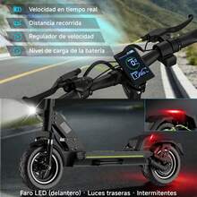 TODIMART D6 Electric Scooter Equipped With A 500W Brushless Motor | 25 Km/H | 35-40km Range | 48V/10.4AH Lithium Trivalent Battery | 10-Inch Off-Road Tires | Front And Rear Suspension. - Black - View 5