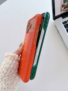 Ốp điện thoại da cá sấu giả hai tông màu gradient sang trọng, mới, màu đen, phong cách tối giản Hàn Quốc, dành cho cặp đôi, 17 inch, tên chữ cái tùy chỉnh, tương thích với Apple 17 16 15 14 13 12 11 Pro XS Max X XR Plus, quà sinh nhật tuyệt vời, quà ngày lễ, quà tặng cho nam/nữ, quà tặng cá nhân hóa, sản phẩm Etsy/tùy chỉnh, quà kỷ niệm/đám cưới, quà tặng cá nhân hóa cho bố mẹ - màu nâu - Xem 7