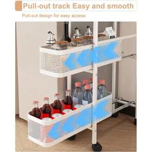 UMDONX Carrito de almacenamiento delgado de 5 niveles con cesta extraíble organizador de baño carrito rodante organizador deslizante para cocina baño lavandería color blanco - Blanco - Ver 5