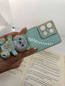 Phone Case Compatible With Moto G75 5G, Teddy Bear Design. - Green - View 2