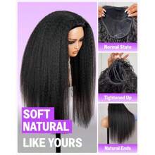 DHeadband Wig Human Hair Yaki Straight Wigs Human Hair Hine Made Headband Gluel Wigs Drawstring Ponytail For  18 Inch - Headbandyakistraightwig - View 3