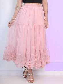 Princess Tulle Skirt With The Best Quality On The Market, 2 Layers Of Tulle And 1 Layer Of Lining WK-87 - 粉色 - 查看 2