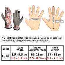1双彩色花卉图案冬季户外保暖防风手套，触屏设计，适用于户外活动、园艺和骑行 - 粉色 - 查看 10