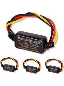 Controlador estroboscópico Flash, 80W Universal DC9-26V 16 Modos estroboscópicos Luz de Freno Intermitente Luz de Freno Módulo estroboscópico para luz de Freno Luz de Parada Trasera,39171073 - A - Ver 1