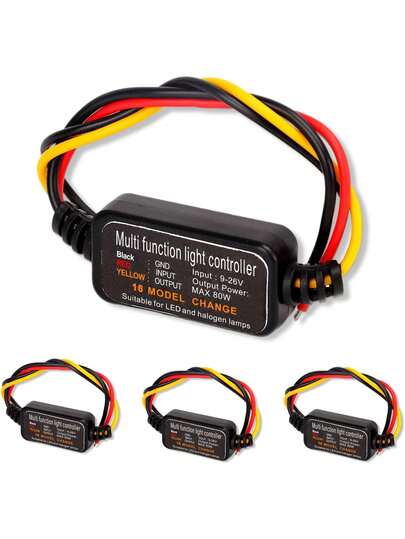 Controlador estroboscópico Flash, 80W Universal DC9-26V 16 Modos estroboscópicos Luz de Freno Intermitente Luz de Freno Módulo estroboscópico para luz de Freno Luz de Parada Trasera,39171073