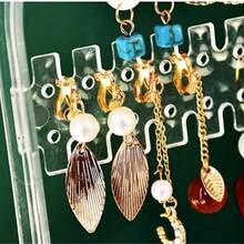 1pc Clear Plastic Jewelry Organizer - Foldable Multi-Purpose Rectangular Earring And Necklace Display Stand, No Power Needed, Jewelry Towers - Multicolor - View 4