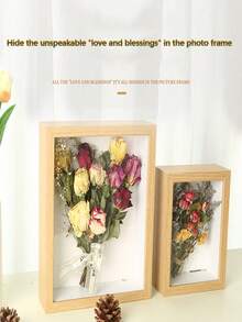 Dried Flower Frame, DIY 3D Hollow Wooden Specimen Display Frame, Model Showcase Photo Frame - White - View 5