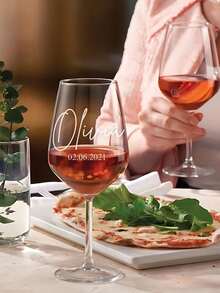 Customizable Wine Glass, Personalized Wedding Glass, Photo & Text Customized, High Borosilicate Glass, Stemmed Highball Glass, White Wine Glass, Red Wine Glass, Face & Name Customized Cup, Bridesmaid Groomsmen Gifts, Wedding Party Essentials - Multicolor - View 4