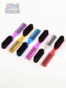 1pc Oil Head Texture Comb, Hair Styling Brush, Hair Cutting And Cleaning Brush - Multicolor - View 1